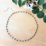 rosary chain pyrite choker necklace