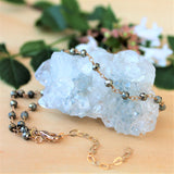 crystal necklace pyrite choker 