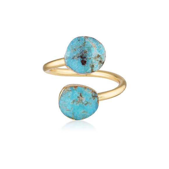 Newport Gold 2 Turquoise Ring